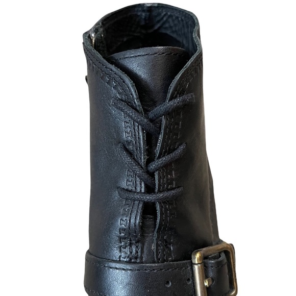 Fossil Leather Stacked Wooden Wedge Boots - Picture 11 of 11